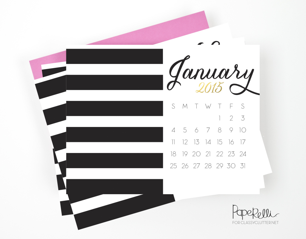 Black and Gold Calendars by Paperelli