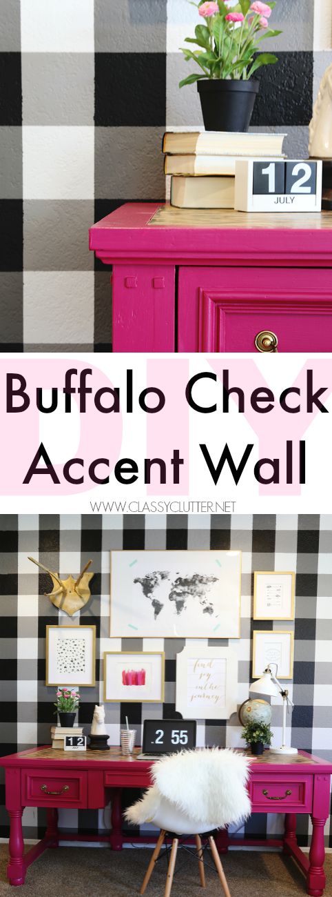 Kitchen Makeover Buffalo Check Wall - My Name Is Snickerdoodle