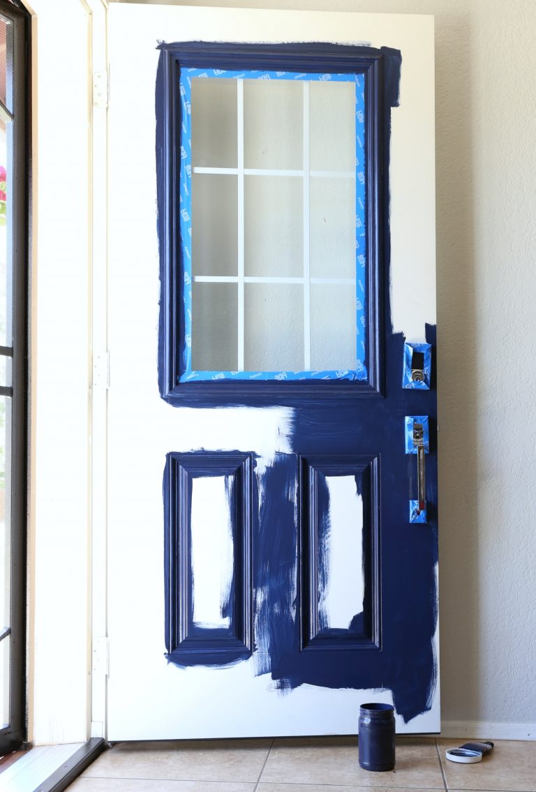 How To Paint A Front Door Without Removing It Classy Clutter