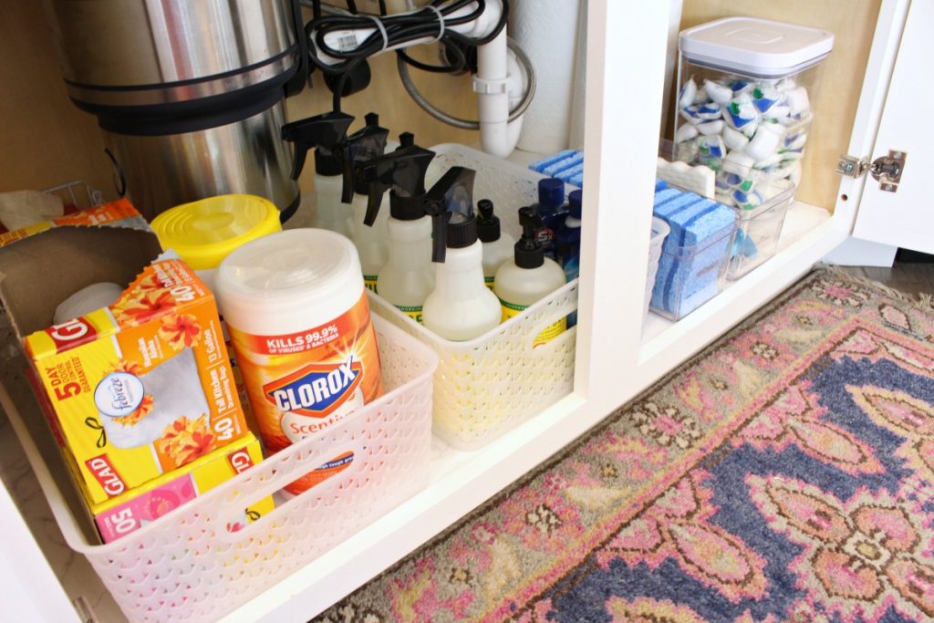 How To Organize Under The Kitchen Sink Cabinet 